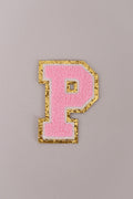 Chenille Adhesive Letter Patches- Light Pink 5.5cm