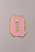 Chenille Iron-On Letter Patches- Light Pink 8cm