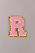 Chenille Adhesive Letter Patches- Light Pink 5.5cm
