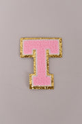 Chenille Adhesive Letter Patches- Light Pink 5.5cm