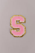 Chenille Adhesive Letter Patches- Light Pink 5.5cm