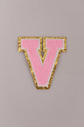Chenille Adhesive Letter Patches- Light Pink 5.5cm