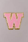 Chenille Adhesive Letter Patches- Light Pink 5.5cm