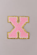Chenille Adhesive Letter Patches- Light Pink 5.5cm