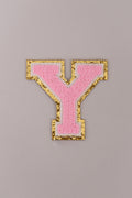 Chenille Adhesive Letter Patches- Light Pink 5.5cm