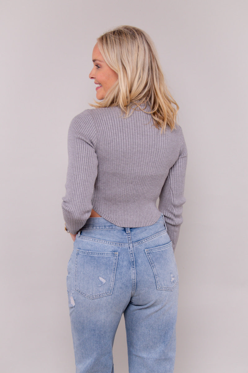 Sleek And Chic Sweater -Gray - FINAL SALE