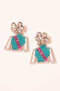 Derby Jockey Silks Earrings - Pink & Green