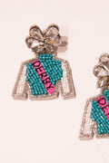 Derby Jockey Silks Earrings - Pink & Green