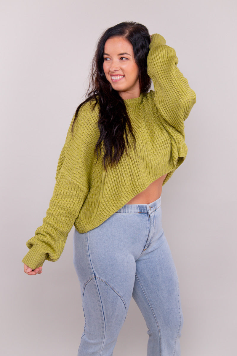 Bella Sweater-Green - FINAL SALE