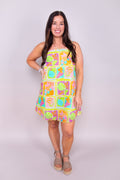 Tropical Mosaic Scalloped Cami Dress - FINAL SALE