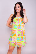 Tropical Mosaic Scalloped Cami Dress - FINAL SALE