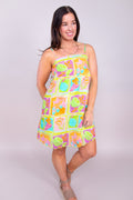 Tropical Mosaic Scalloped Cami Dress - FINAL SALE