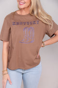 Kentucky Boots Fitted Graphic Tee - Mocha