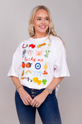 Lucky Girl Oversized Graphic Tee