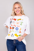 Lucky Girl Oversized Graphic Tee