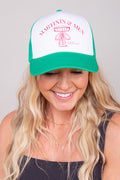 Martinis & Men Trucker Hat -Green