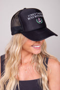 I Only Talk To Boys With Boats Trucker Hat - Black