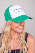 Not Flirting Trucker Hat - Green