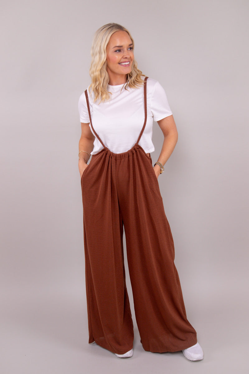 What I Want Suspender Overalls-Brown