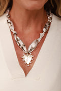 Pearl Heart Scarf Necklace