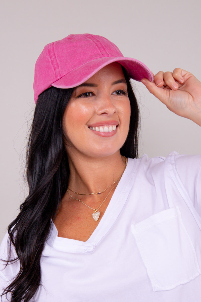Solid Baseball Cap - True Pink