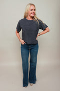 Boxy Tee - Mineral Wash Black