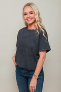 Boxy Tee - Mineral Wash Black