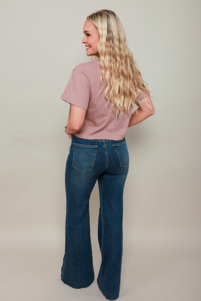 Boxy Cropped Tee - Warm Taupe