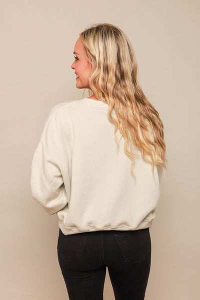 Cozy Season Cropped Graphic Sweatshirt