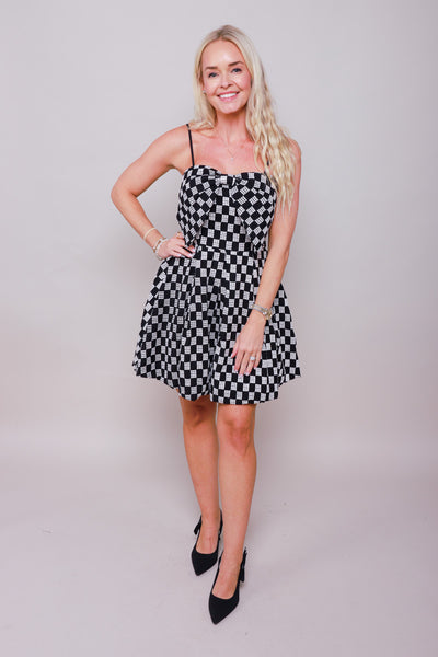 Midnight Weave Bow Mini Dress