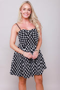 Midnight Weave Bow Mini Dress