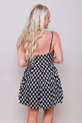 Midnight Weave Bow Mini Dress