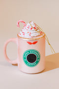 Peppermint Coffee Glass Ornament