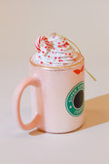 Peppermint Coffee Glass Ornament