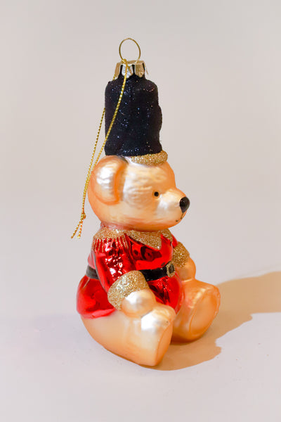 Red Bear Glass Ornament