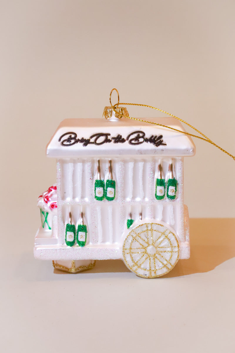 Bubbly Cart Glass Ornament
