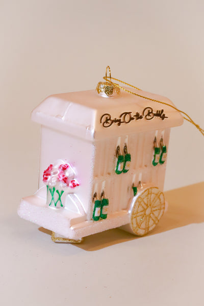 Bubbly Cart Glass Ornament