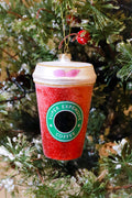 Red Coffee Glass Ornament