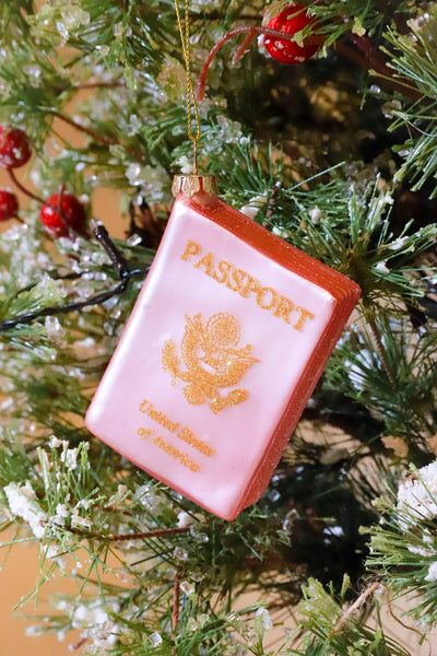 Passport Glass Ornament