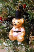 Pink Bear Glass Ornament