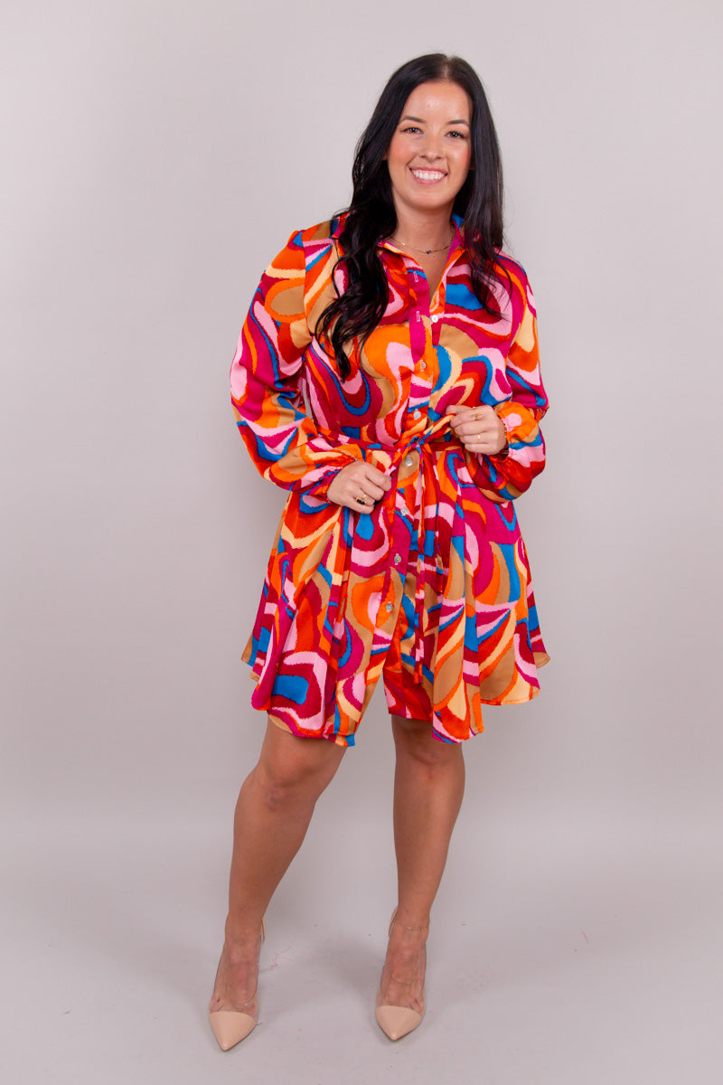 Alexis Dress-Retro Swirls