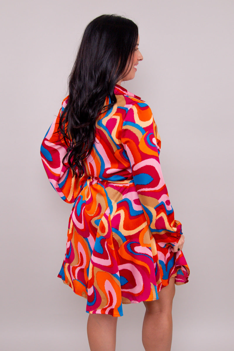 Alexis Dress-Retro Swirls