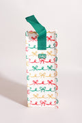 Christmas Bows Reusable Gift Bag (Wine)