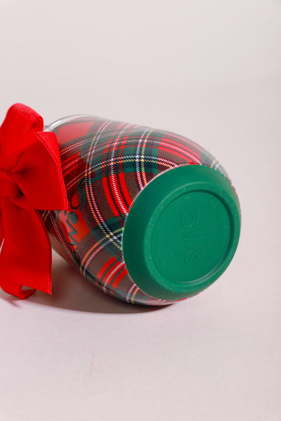 Christmas Plaid Stemless Wine Cup 12oz