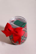 Christmas Plaid Stemless Wine Cup 12oz