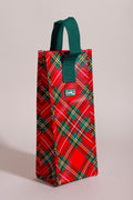 Christmas Plaid Reusable Gift Bag (Wine)