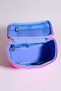 KUSSHI Small Neoprene Train Case-Pink/Indigo