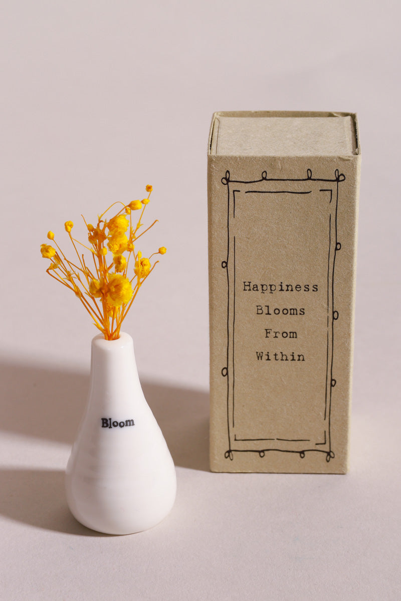 Small Flower Vase Matchbox - Porcelain Keepsake