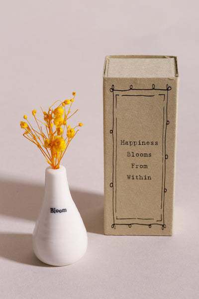 Small Flower Vase Matchbox - Porcelain Keepsake