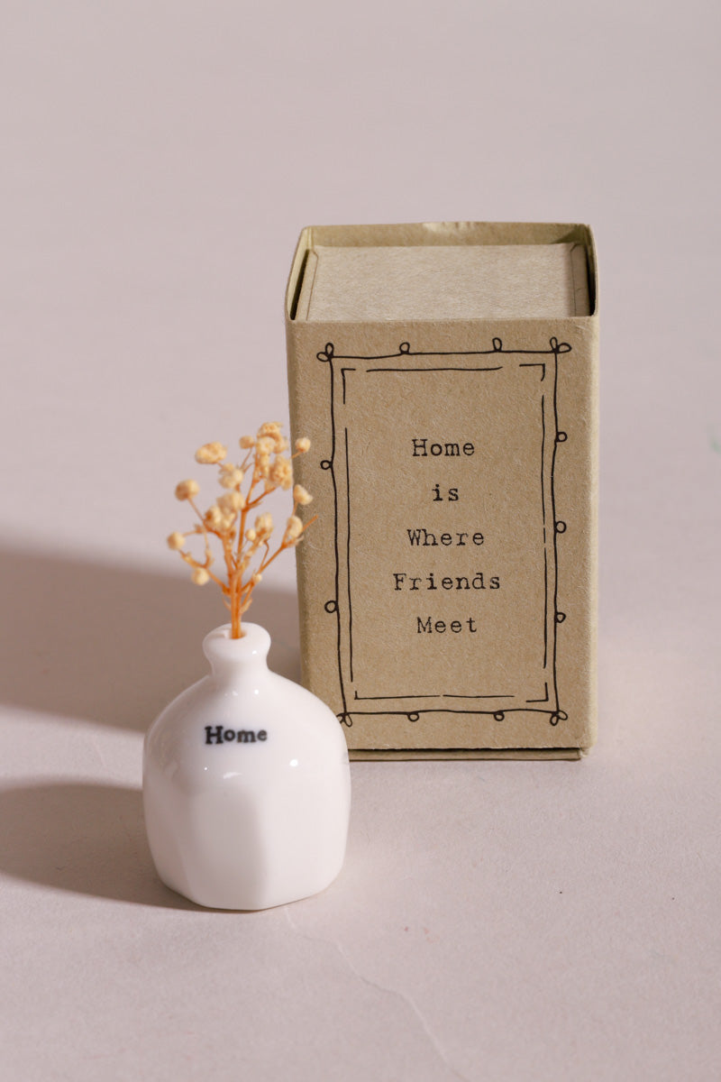 Small Flower Vase Matchbox - Porcelain Keepsake
